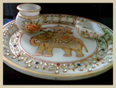 Marble Pooja Plate Handicrafts
